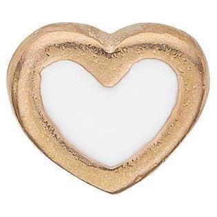 Christina forgyldt sølv Enamel Heart Lille forgyldt hjerte med hvid emalje, model 603-G3 købes hos Guldsmykket.dk her
